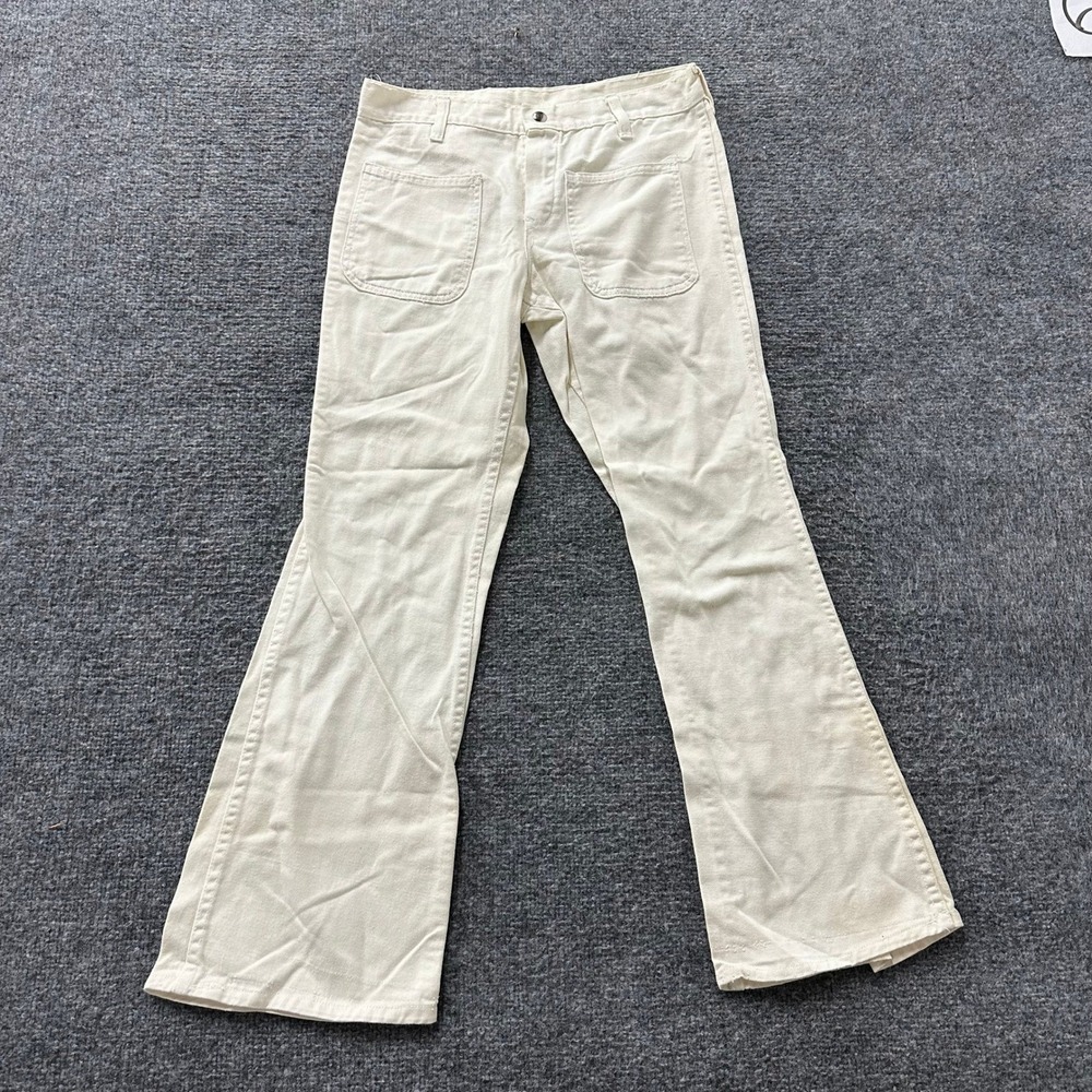 Hobo Pants Womens Size 28 White Vintage Cotton Flare Leg High Rise Denim 42307